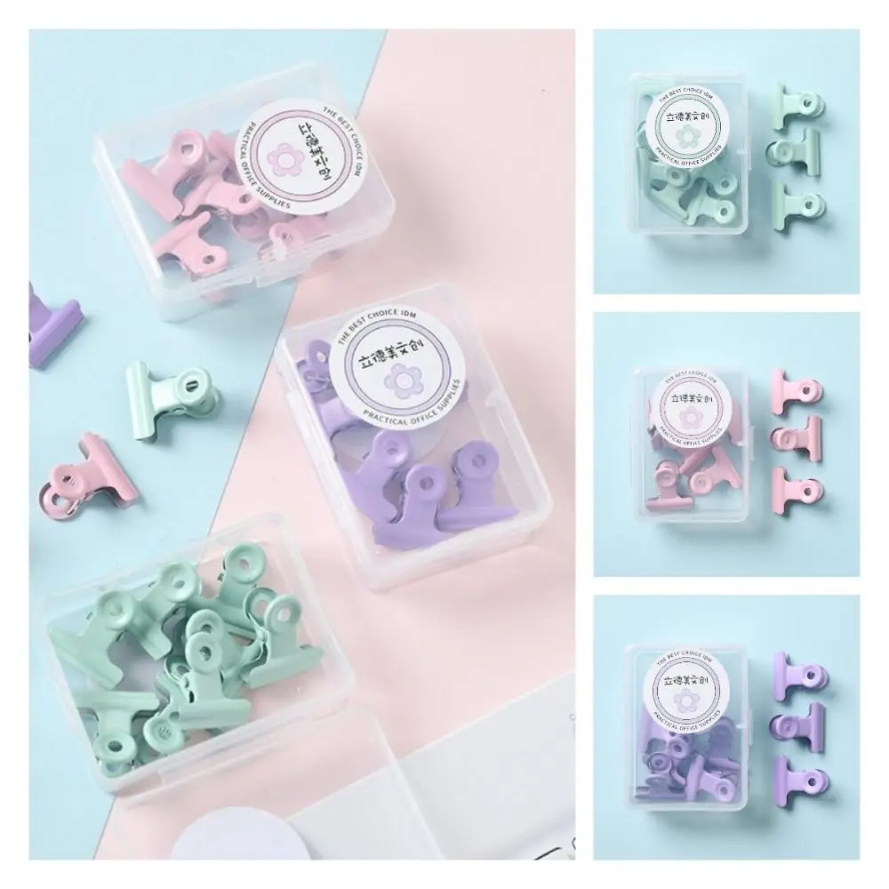 Macaron Color Dovetail Clip Ticket Clip Fixing Clips Desktop Storage Document Metal Binder Clip Organizers File Folder