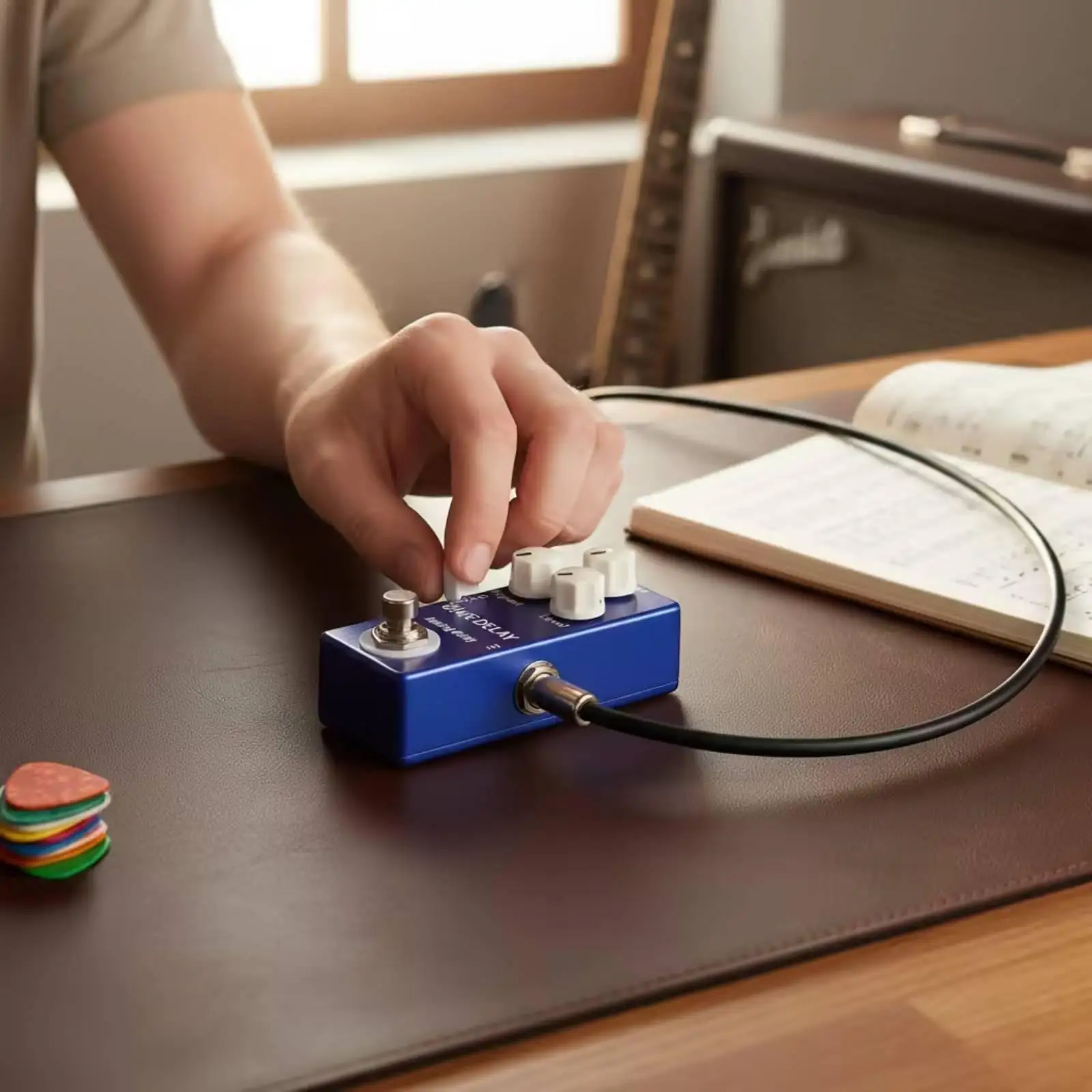 Versatile Echo Delay Pedal for Guitar with Organic Repeats for Practice and Live Shows