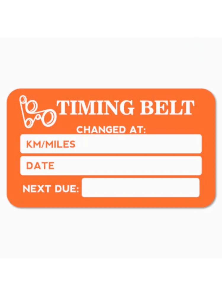 Autocollants de décoration de voiture, ceinture de distribution, Service dû, Orange, huile, prochain dû, 15cm, PVC KK