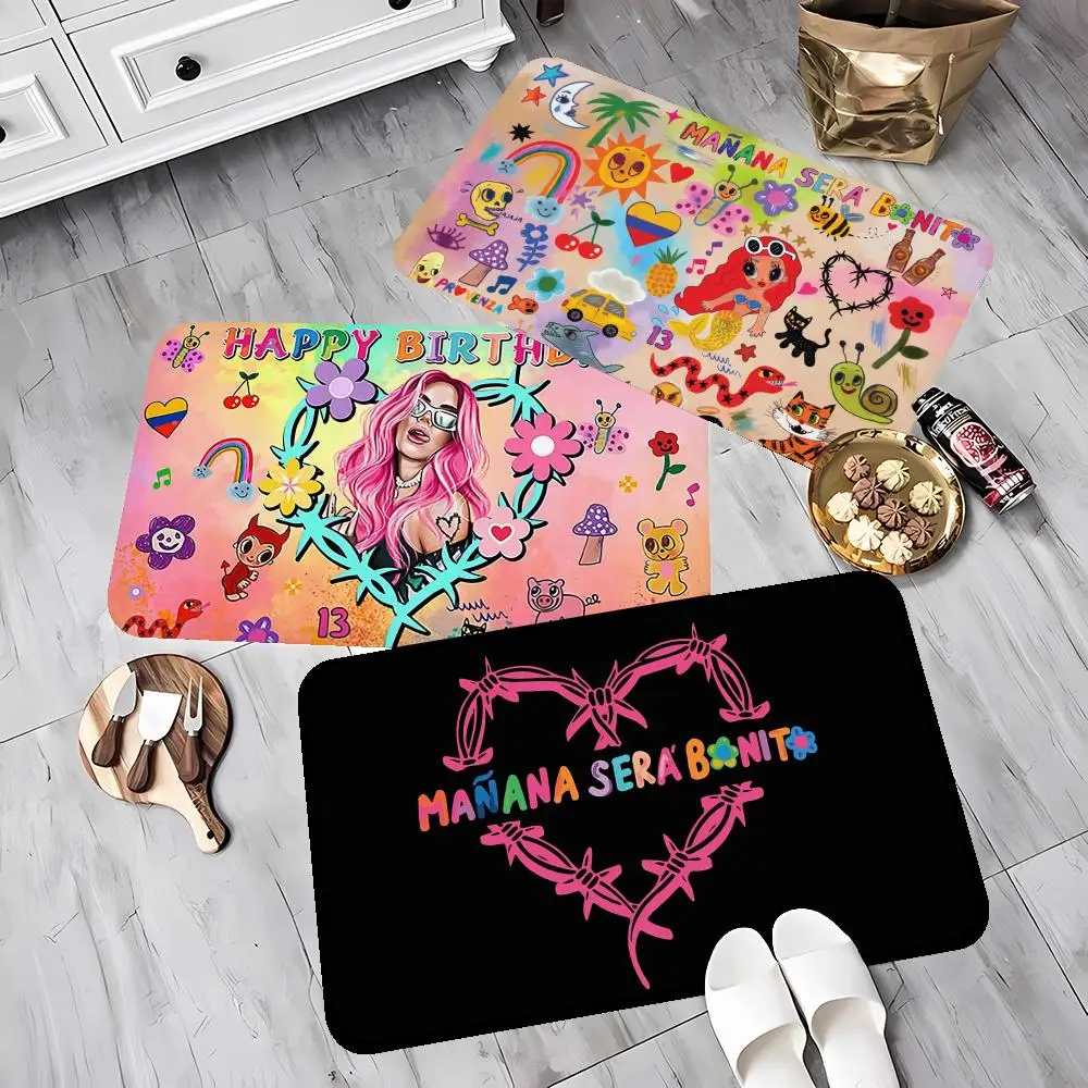 Karol G Female Singer Floor Mat Floor Carpet Kids Room Bedroom Decoration Balcony Anti-Slip Doormat Living Room Hotel Decor Mat