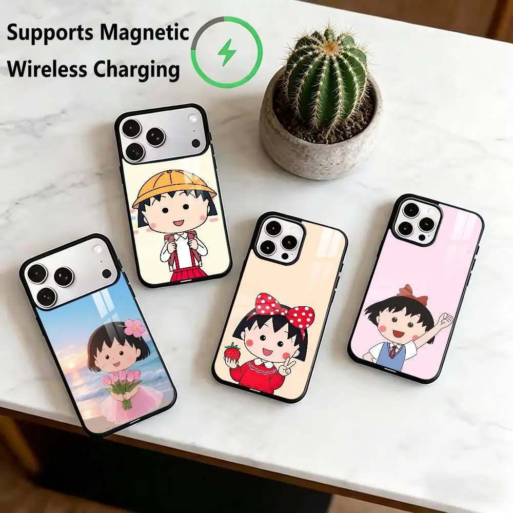 

C-Chibi Maruko-chan Phone Case For iPhone17,16,15,14,13,12,11 Plus,Pro Compatible with magnetic wireless charging