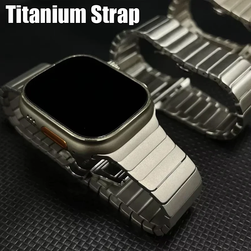 Luxuriöses Titanarmband für Apple Watch Series 11 10 9 8 7 SE3 2 46mm 45mm 44mm Gliederarmband für iWatch Ultra 2 3 49mm Metallband