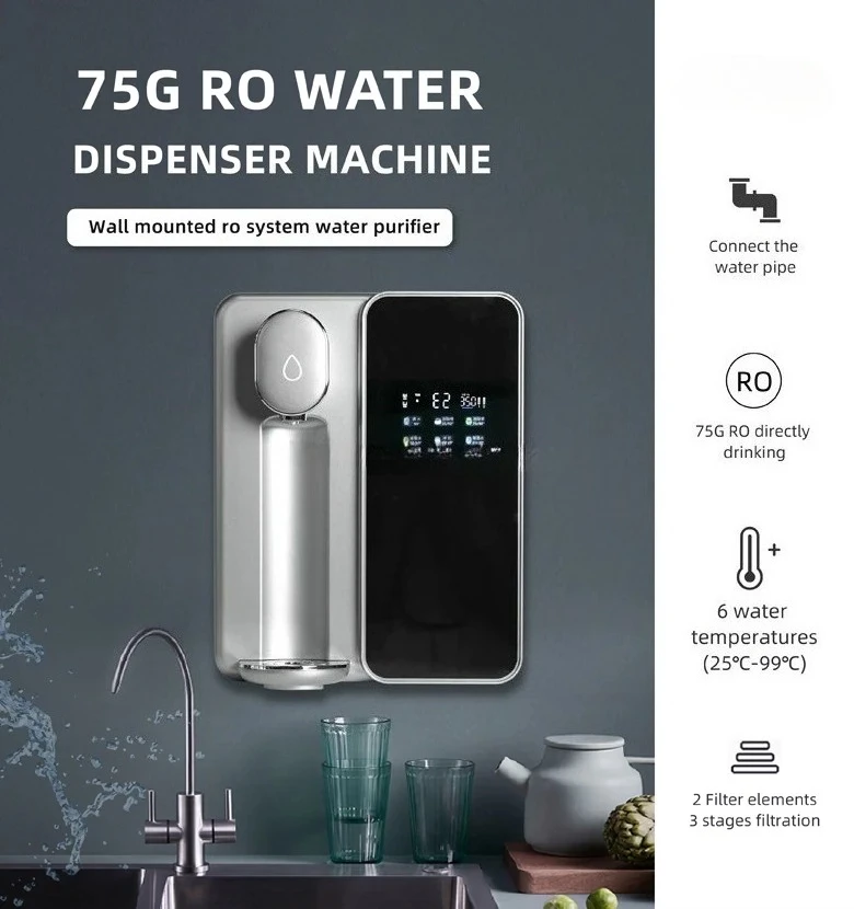 New Wall Mounted 3 Stages Hot Warm Water Purifier Water Dispenser Price Automatic Water Dispenser