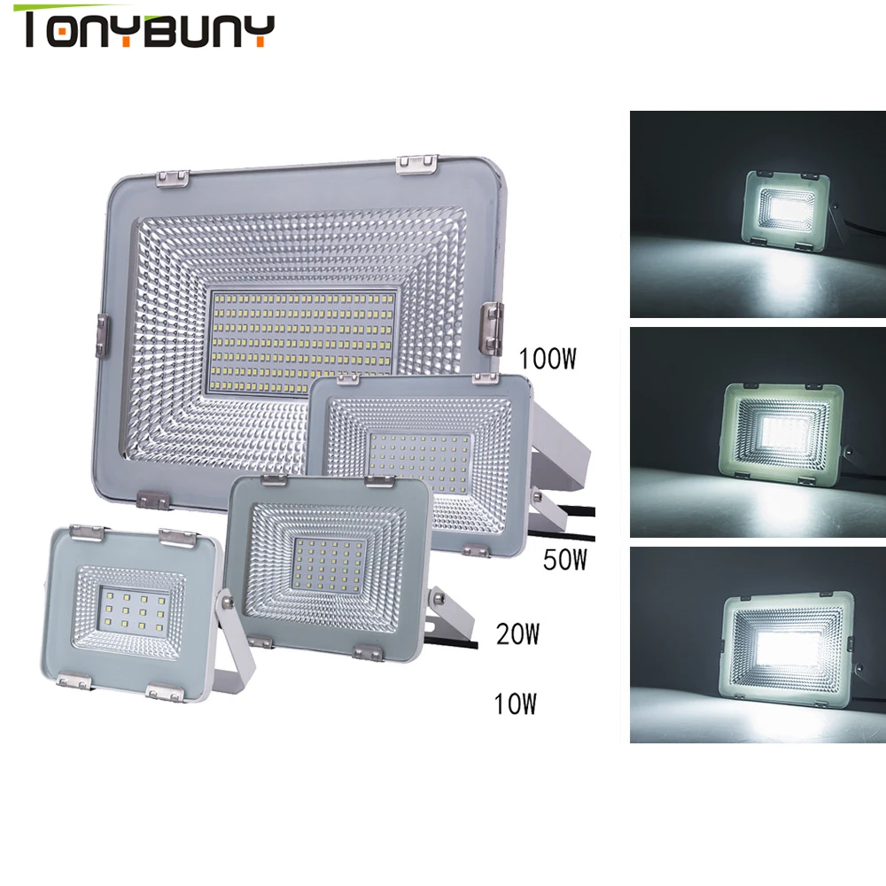 

High effect Led Floodlight 10W 20W 100W 50W Outdoor SMD Flood Light AC 220V 240V Waterproof IP65 Professional Lighting Lamp