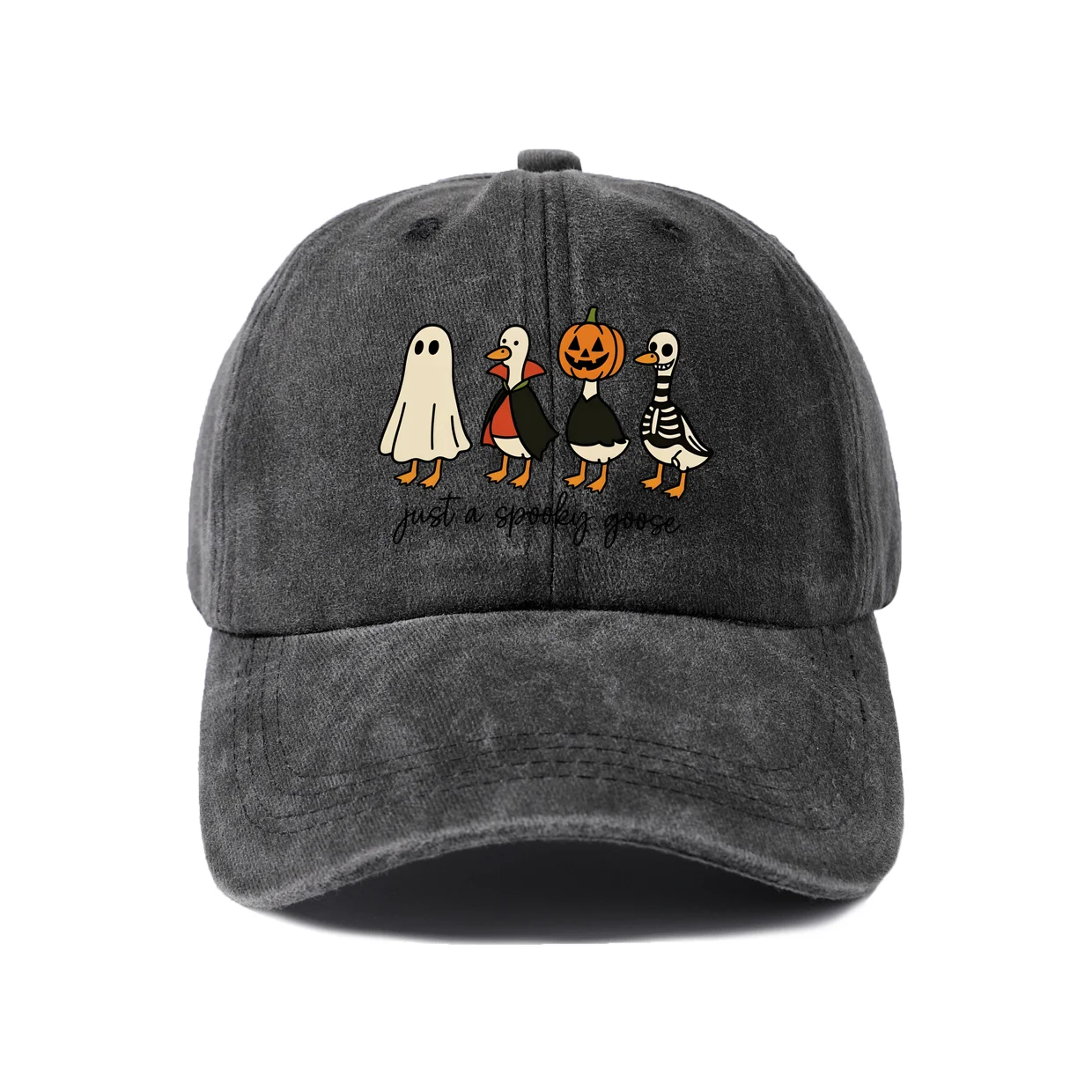 Halloween Character Parade Baseball Cap, Vintage Washed Adjustable Unisex Dad Hat, Outdoor Gift