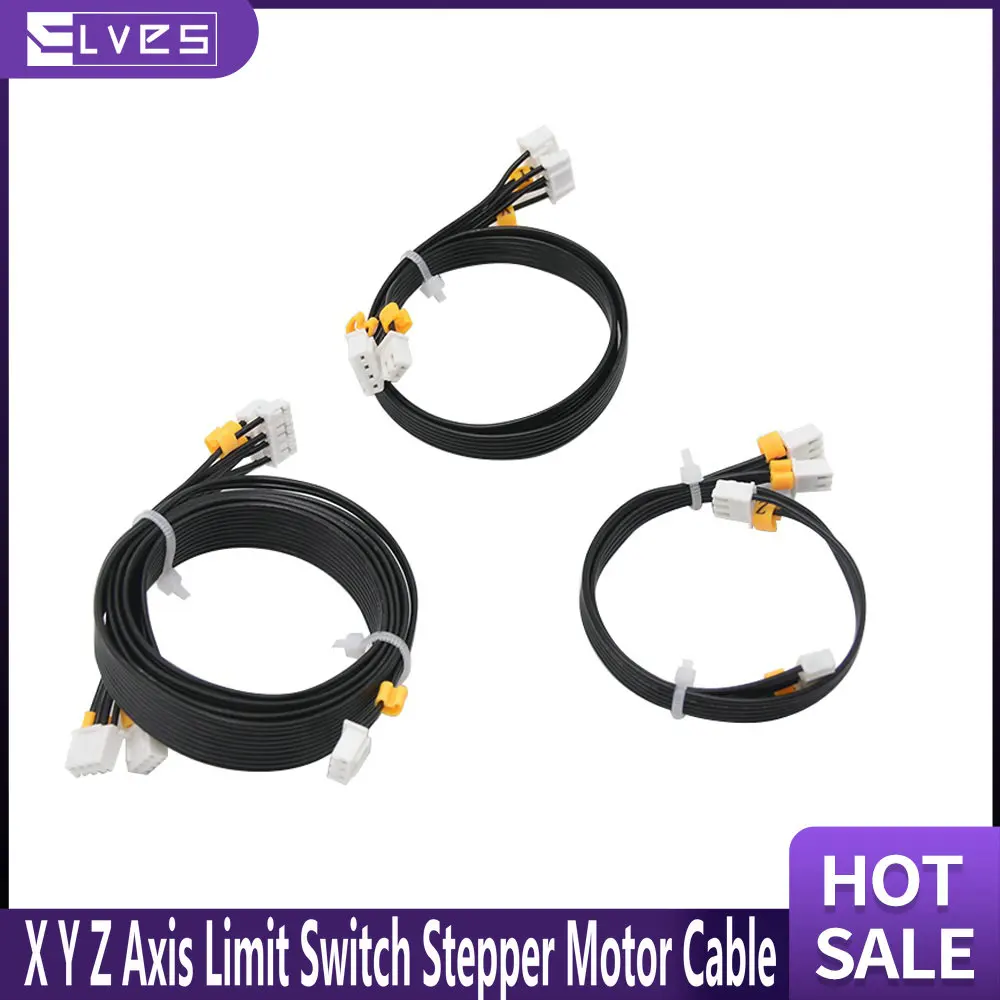 ELVES 3D Printer Accessories 3PCS Ender-3 X Y Z Axis Limit Switch Stepper Motor Cable For 3D Printer Limit Switch Cables