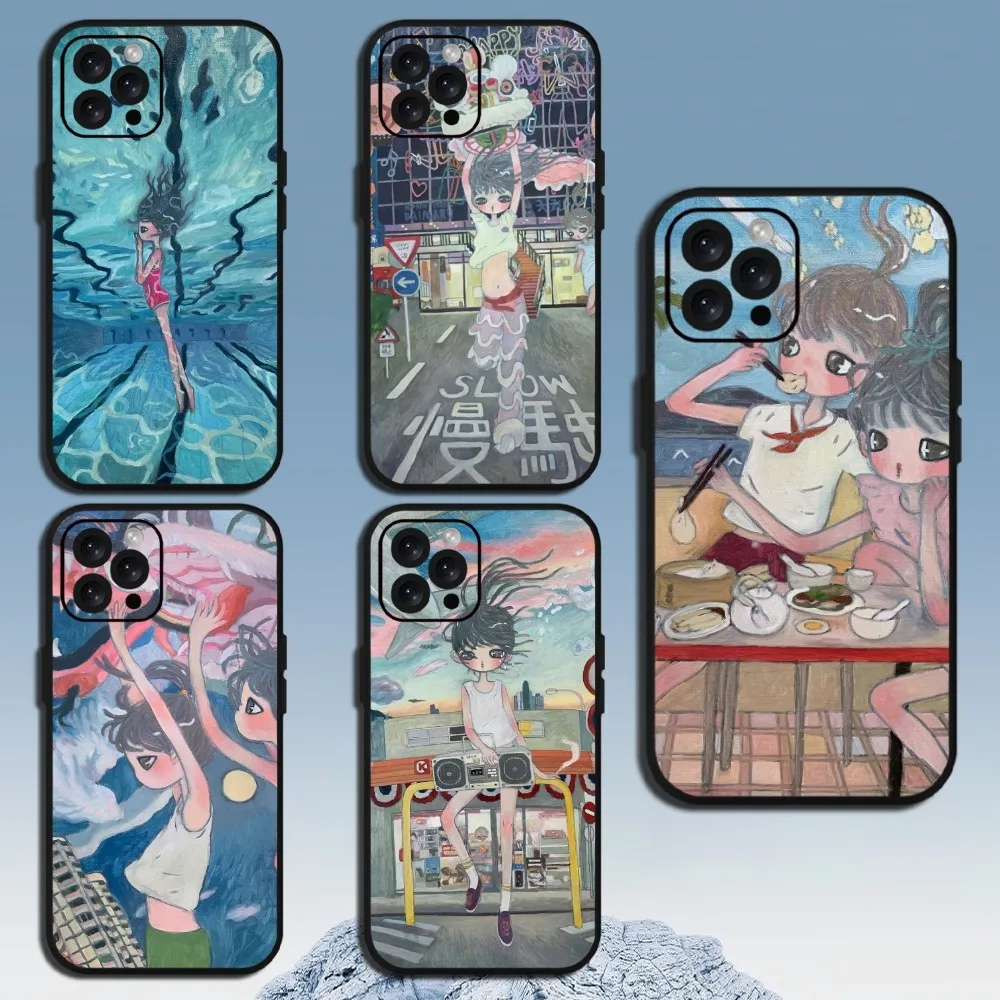 Art A-Aya T-Takano  Phone Case For iPhone Mini 11 12 13 14 15 Pro XS Max X Plus SE XR Shell