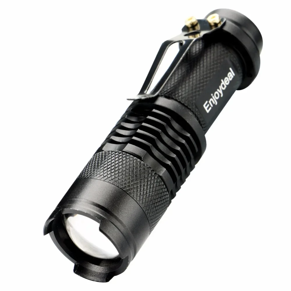 Super Bright Flashlight Mini Penlight 2000Lm LED Flashlight Torch Adjustable Zoom Focus Lantern Black / sliver