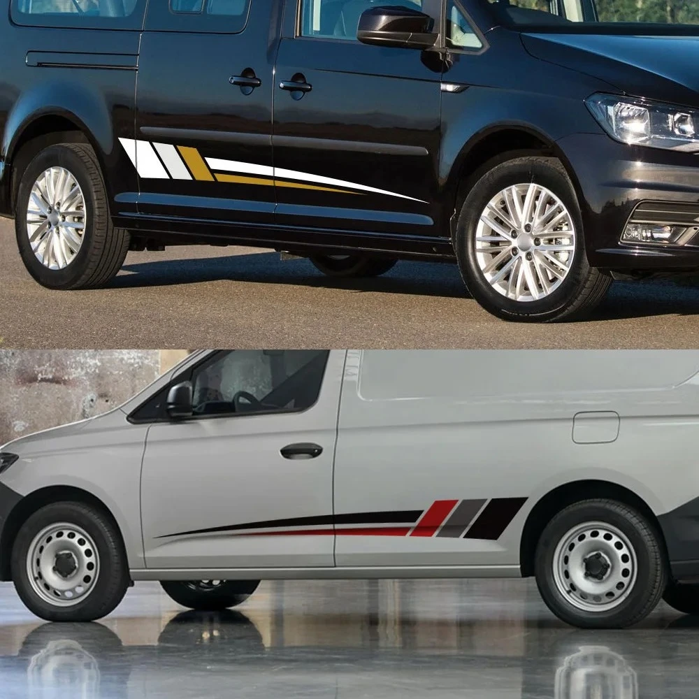 Pegatinas laterales para puerta de coche, accesorios de personalización de automóviles, para Volkswagen VW Caddy MK2 MK3 MK4 2 3 4 Maxi Kombi Camper Van, 2 uds.