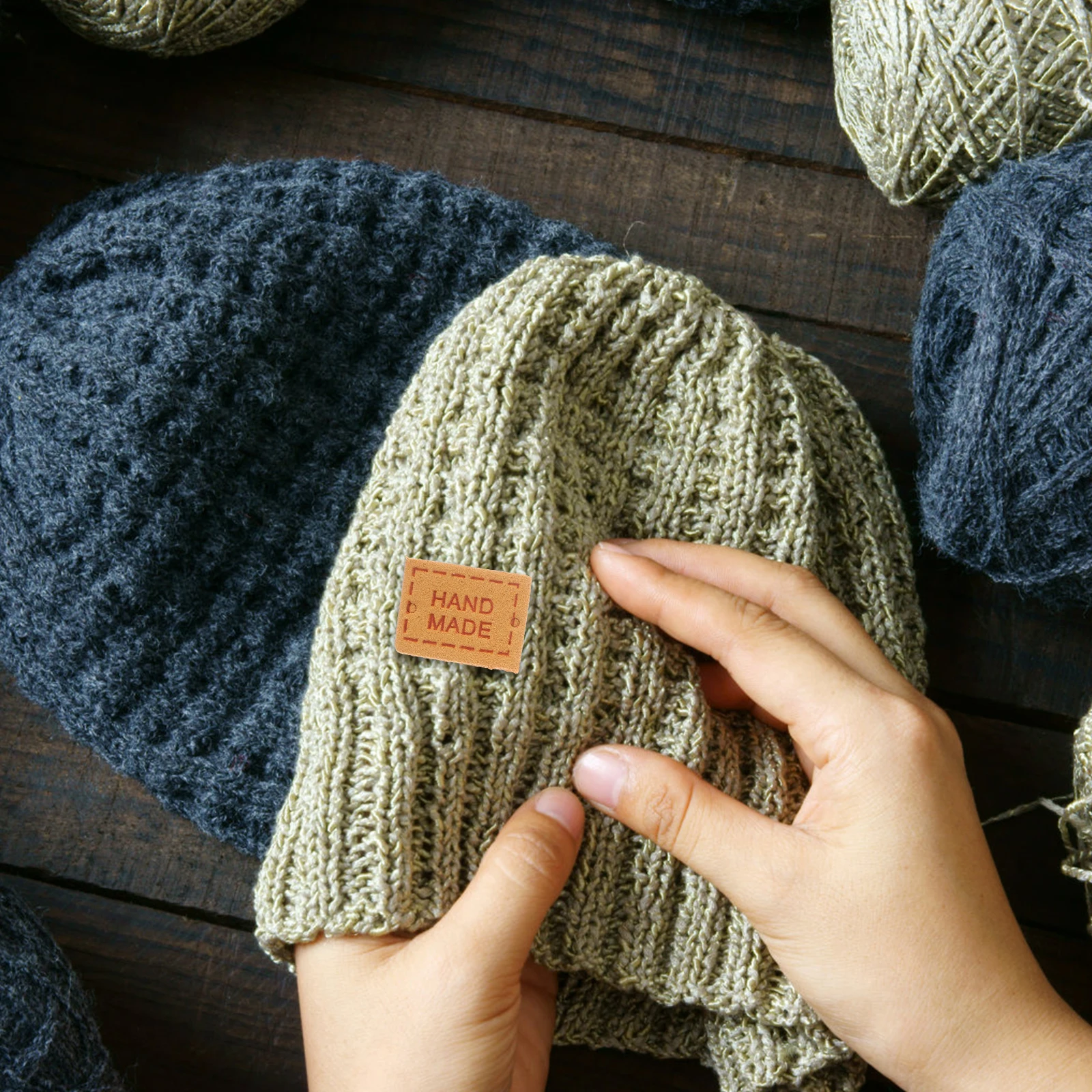 

150pcs H Labels for Clothing Bag Knitting Tags For Bag Crochet Sewing Craft Decorations H made Label Vintage Smooth