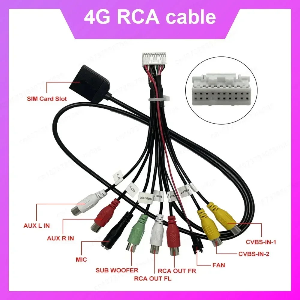 Uniwersalna antena GPS 4G WiFi ISO moc USB mikrofon RCA wysokiej wysokiej jakości miedź kabel do Radio odtwarzacz multimedialny samochodowego