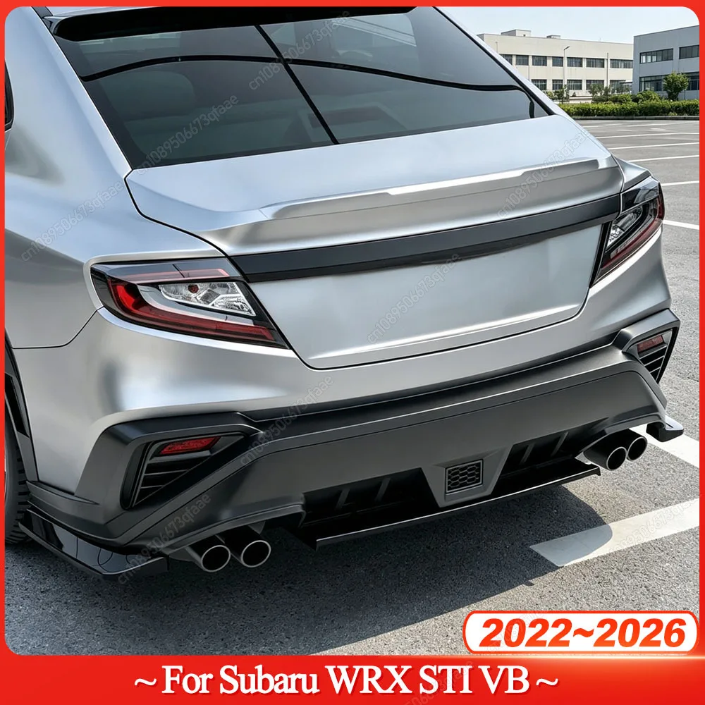 Rear Bumper Lip Spoiler Diffuser Splitter Modification Accessories Kit For Subaru WRX STI VB 2022-2026+ ABS Gloss Black Tuning