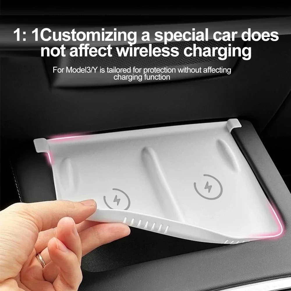 Silicone Anti-Skid Protector Pad For Tesla Model 3 Y Central Control Wireless Charging Anti-slip Mat Phone Holder Pads Cover