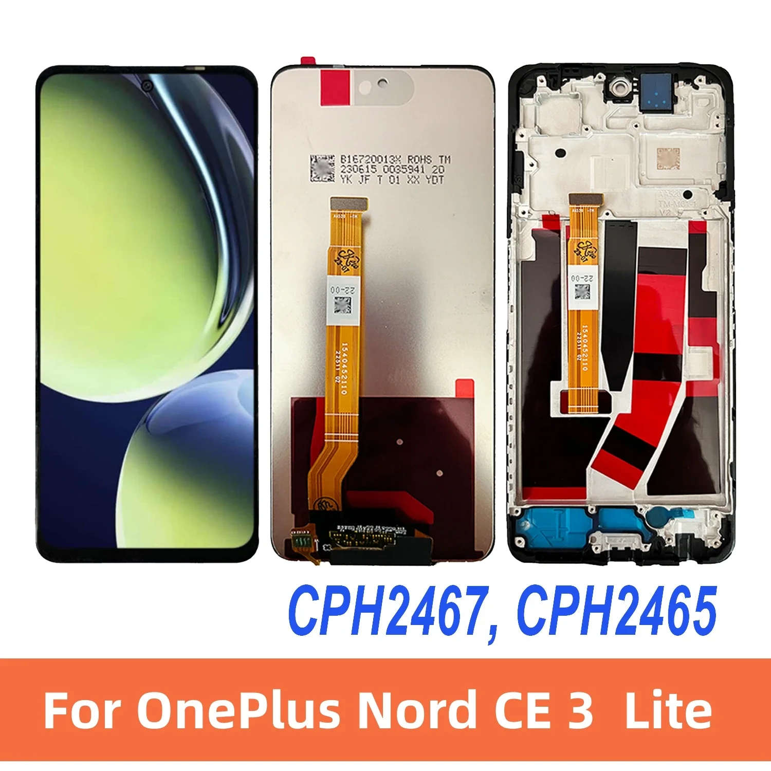 

6,72 ''для OnePlus Nord CE 3 CE3 Lite CPH2467 CPH2465 ЖК-дисплей, сменный преобразователь сенсорного экрана в сборе