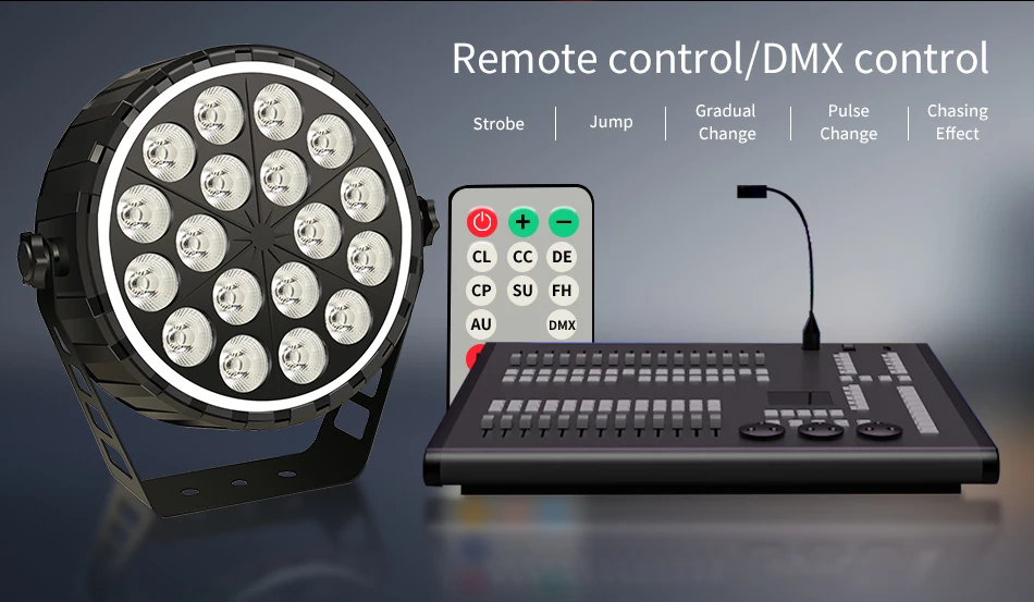 18x12W RGBW LED PAR-Licht, Fernbedienungsmodell, DMX512-gesteuertes LED-Farbwechsel-Bühnenlicht, Professionelles DJ-Equipment – Detail 2