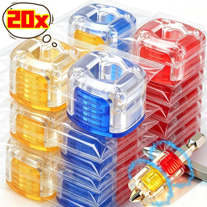 20/1x Universal Magnetic Coil Electric Screwdriver Drill Bit Hex Magnet Screw Ring Holder Magnetic Repair Hand Tools Supplies