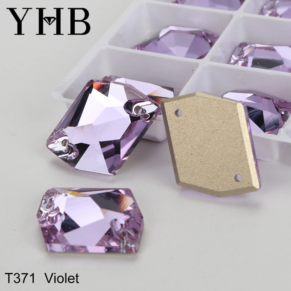 YHB Top Qualität Cosmic Glass Crystal AB Moonlight Nähen Steine Flatback Nähen auf Strasssteine Für Kleidungsstück Kleidung Taschen