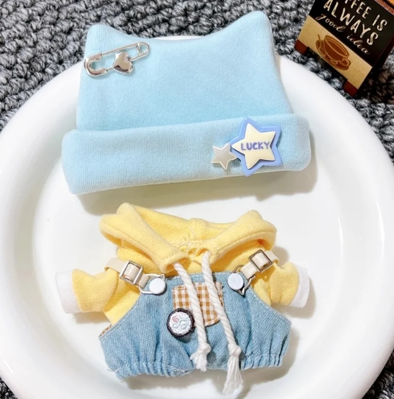 10/17cm 면 인형에 적합한 옷 비닐 인형 모자 후드 스웨터 세트 인형 액세서리 변경 복장 선물