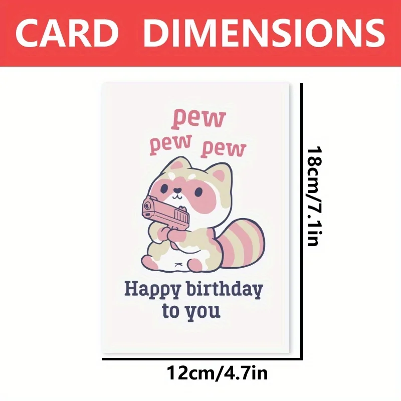 1pc, Happy birthday card, funny raccoon pun birthday card, cute friendship birthday card, creative birthday card, for him, her