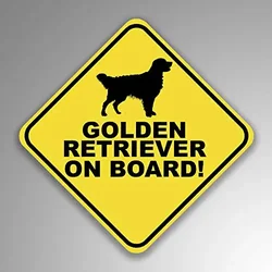 for Golden Retriever on Board Vinyl Decal Sticker Car Window Bumper Premium Quality UV Protective PVC,10cm