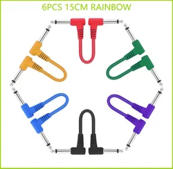 3/6 Pack 15CM Guitar Patch Cables,Black/Colorful Guitar Pedal Cable Effect Cable Cord,1/4