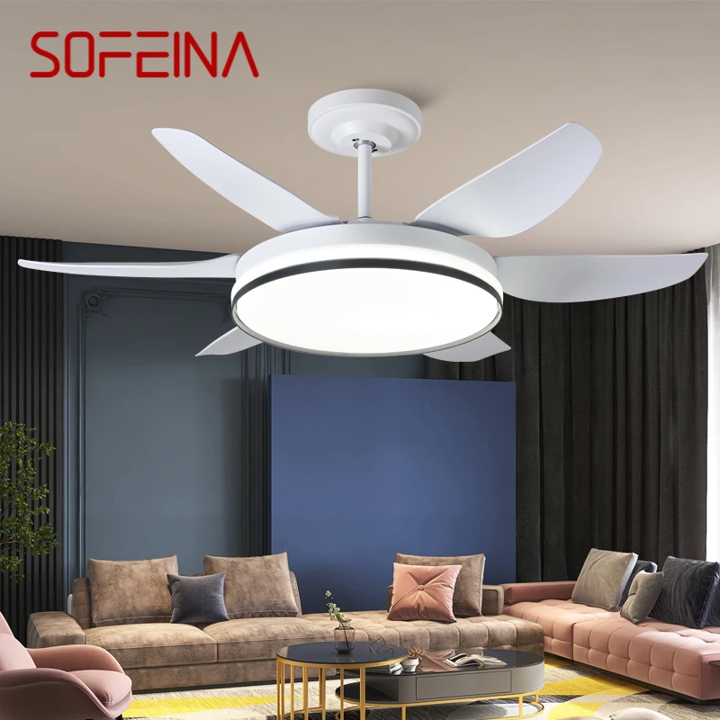 SOFEINA Fan Light Nordic LED Ceiling Fan Light Modern Minimalist Restaurant, Living Room, Bedroom Commercial Electric Fan