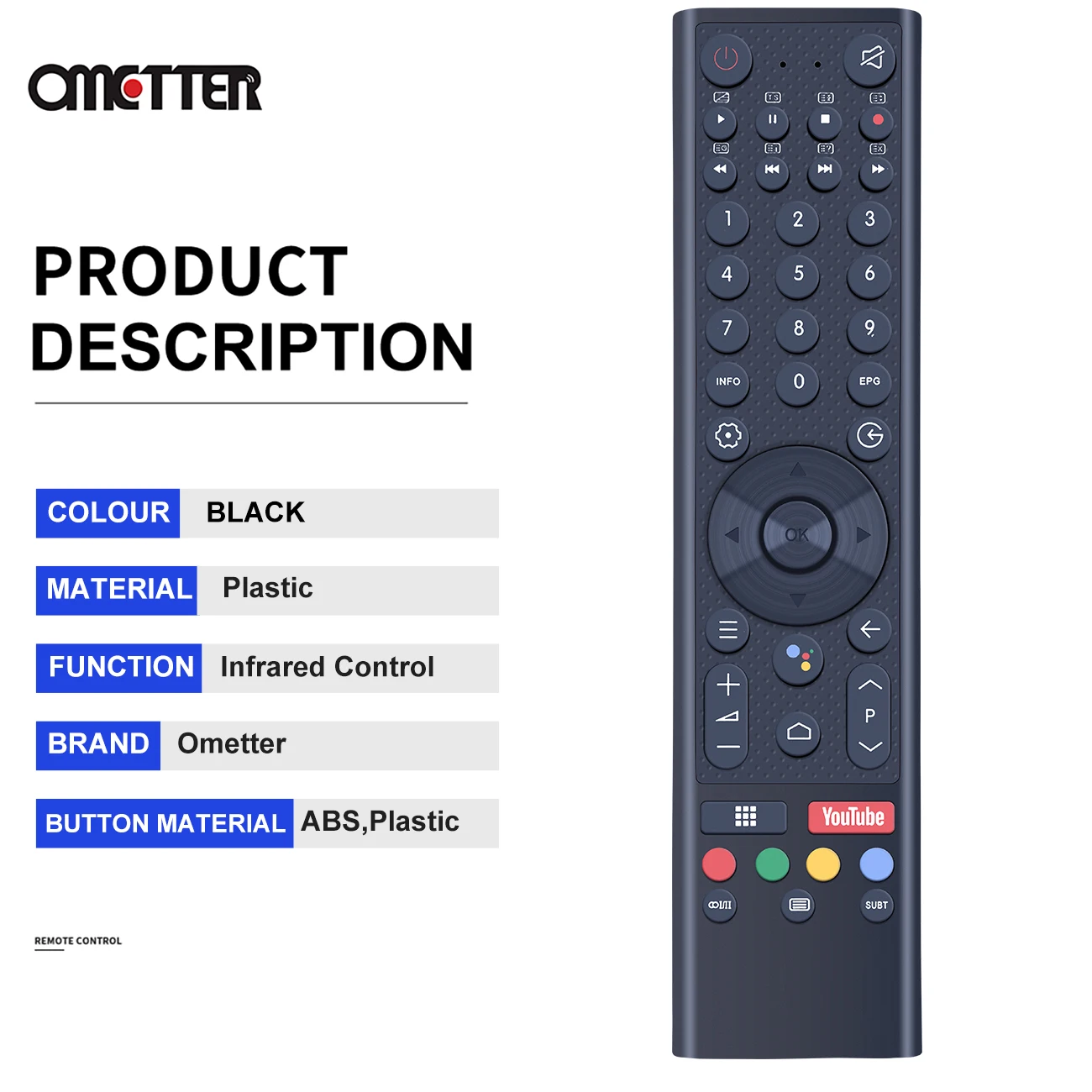 Nouveau pour Changhong TV télécommande remplacer pour les téléviseurs GCBLTVC1GBBT-C2 GCBLTVC1GBBT GCBLTVC1GWBT-HITACHI-1 avec Youtube