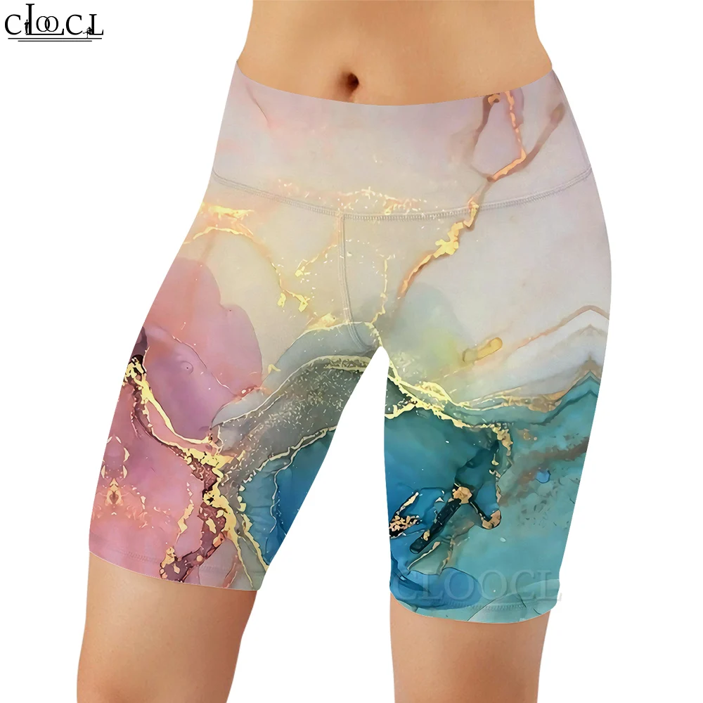 CLOOCL Women Legging Minimalist Texture Pattern 3D Printed Casual Shorts for Female Workout Running High Waist Gym Sweatpants