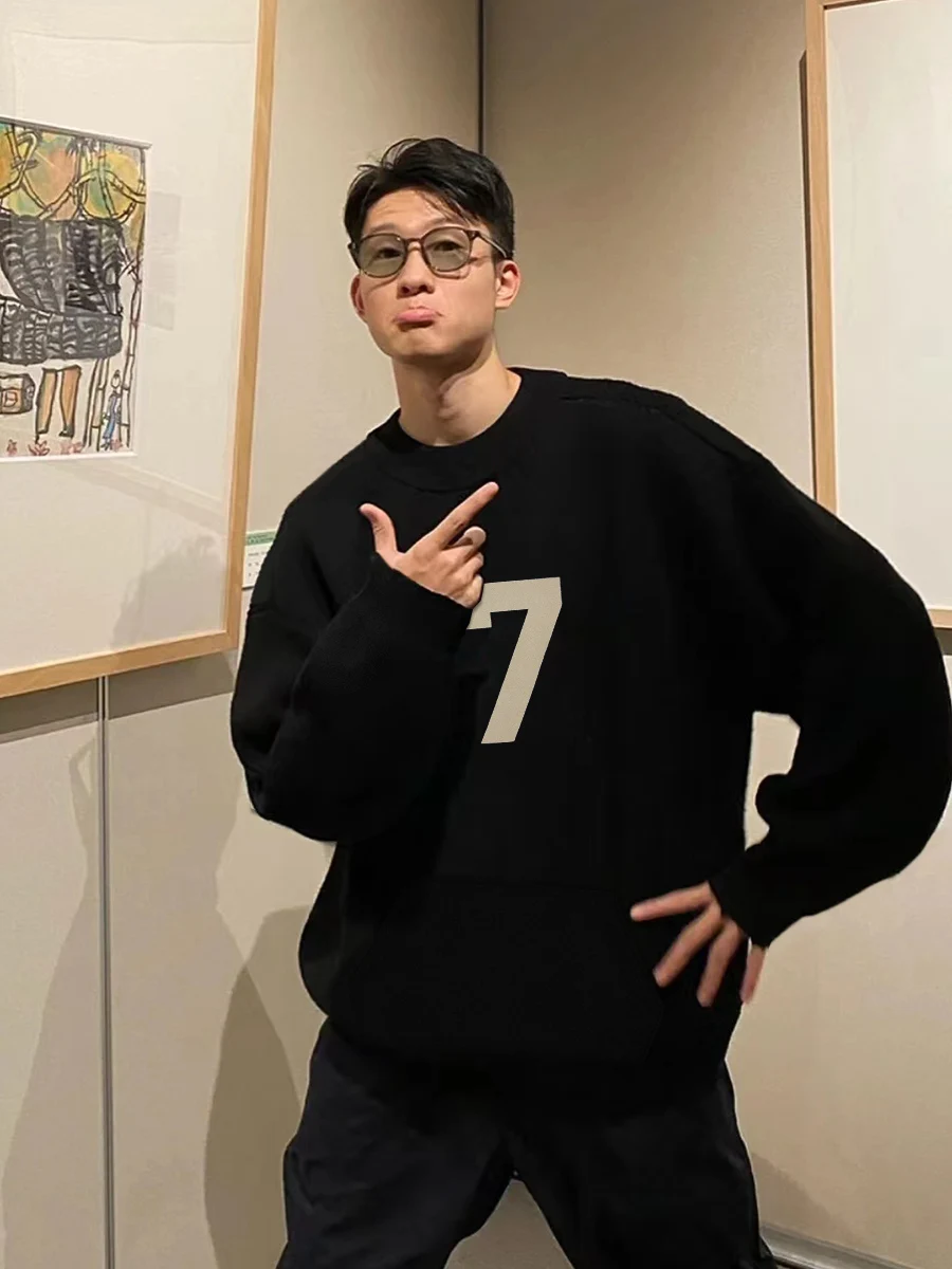 

American Sle Fce Lined round Ne Hoodl Sweatirt for Couples Loose Fit Cotton Fabric Warm Casual Autumn Wear for Men