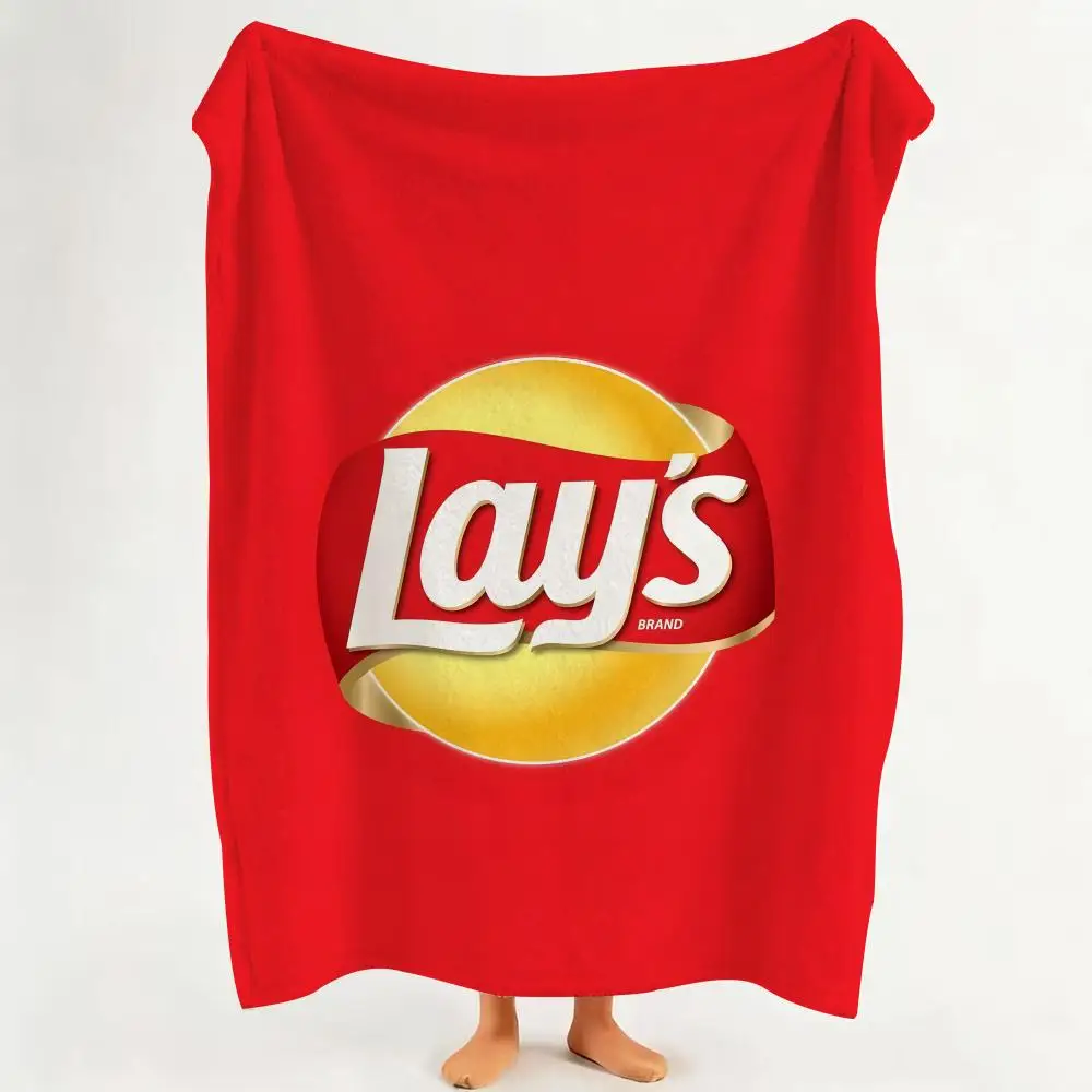 Snack L-Lays Throw Flannel Throw Blanket Suitable for Sofa、Living Room、Bedroom