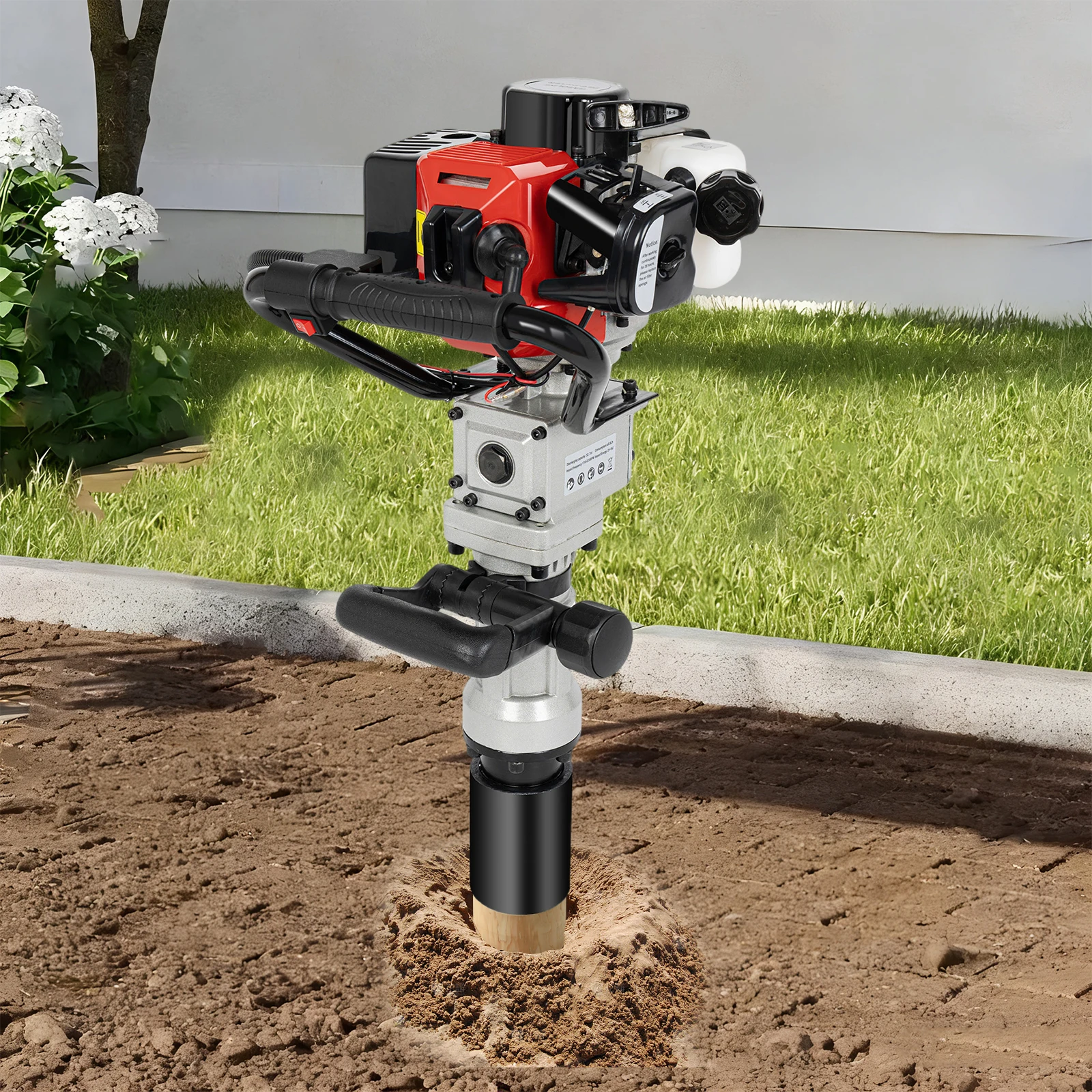 Perceuse à tarière thermique 2 temps 32,6 cm³ 1200-2200 tr/min pour clôtures, jardinage, agriculture, vergers, exploration géophysique et construction