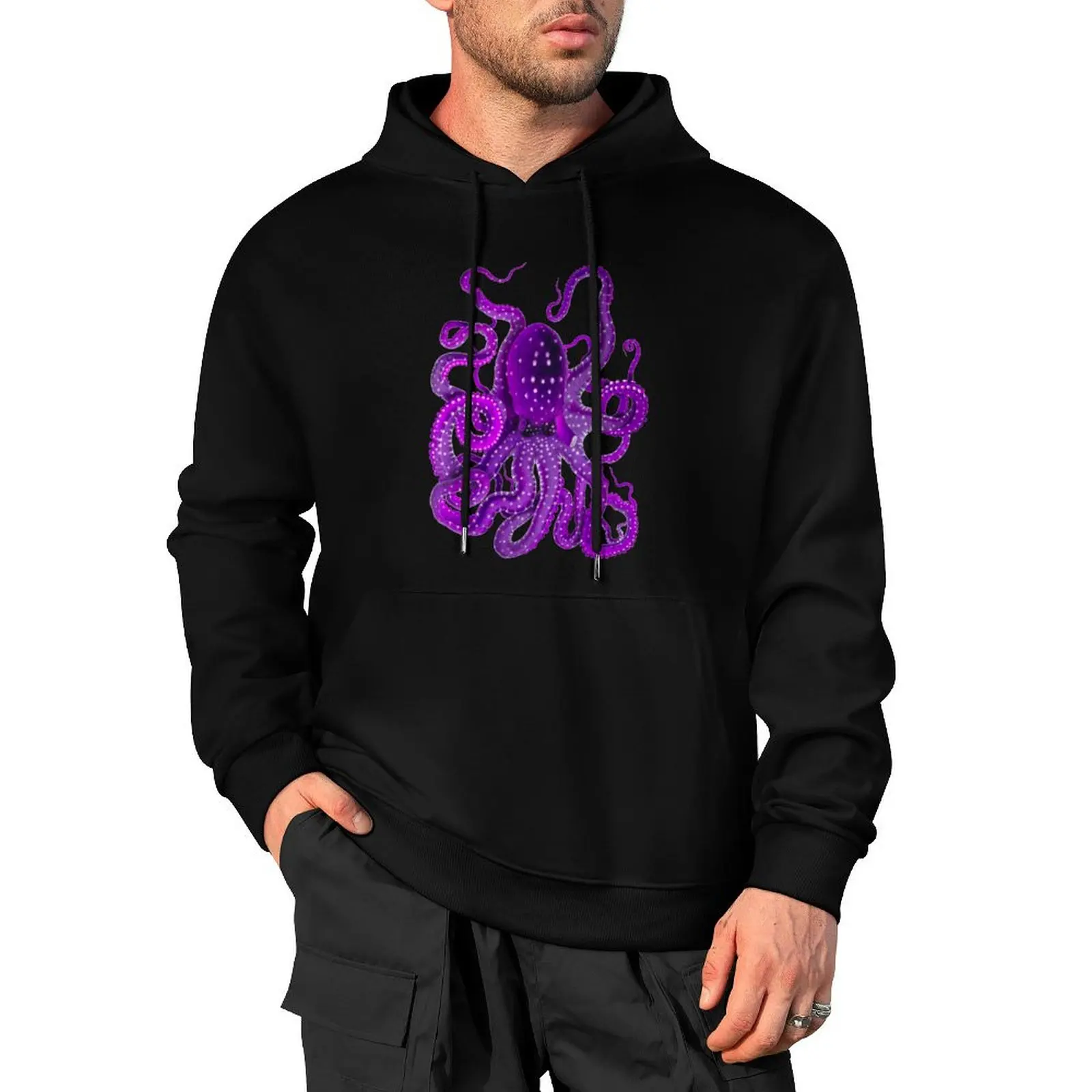 

Purple Octopus Too Pullover Hoodie men's clothing winter clothes men's sweat-shirt set hoodies and sweatshirts new