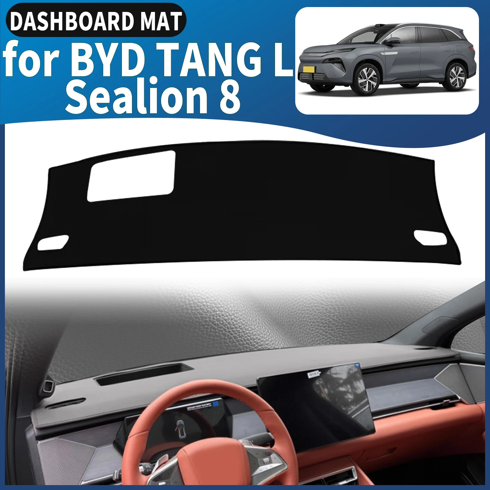 

for BYD TANG L EV DM-i Sealion 8 2025-2026 Dashmat Dashboard Cover Pad DashMat Sunshade Protective Carpet Accessories Leather