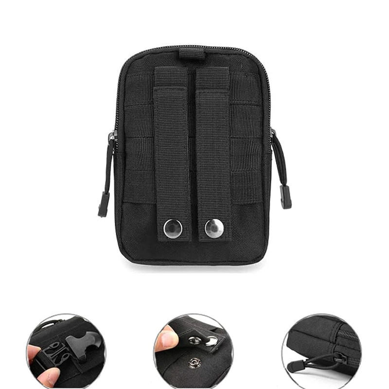 

Universal EDC Tactical Molle Pouch Waist Bag with Cell Phone Holster Outdoor Gear Tool Gadget Pocket Belt Bags