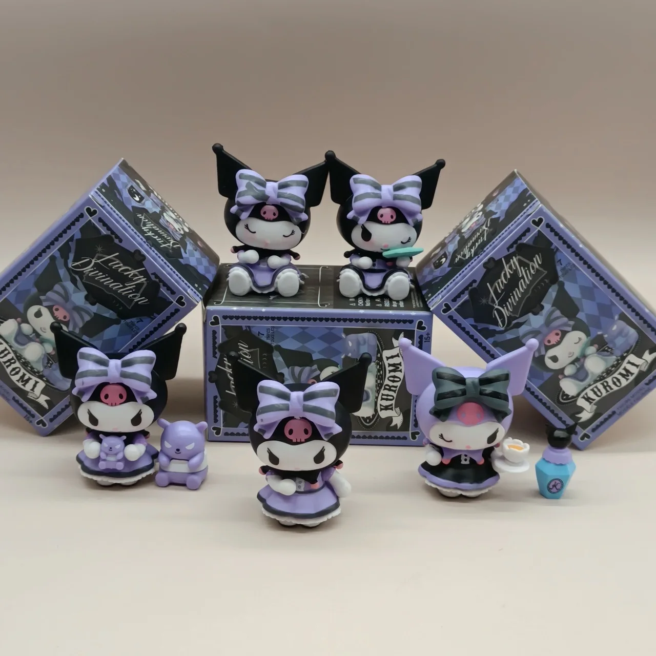 Sanrio Kuromi Blind Box Lucky Divination Series figura de acción muñecas, bolsa sorpresa, modelo lindo, colección de fanáticos, juguete