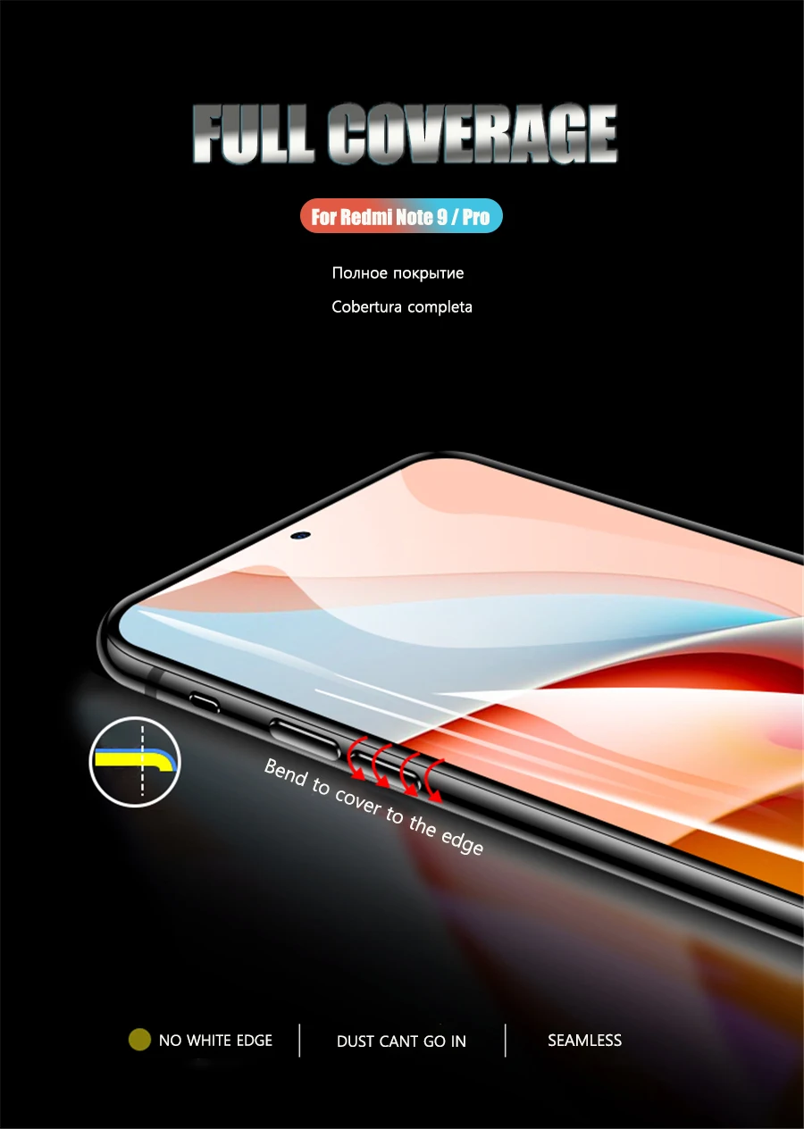 3 szt. Folii hydrożelowej do Xiaomi Redmi 8 8A 9 9A 9C Pro Max 8T 9T 9S ochraniacz ekranu