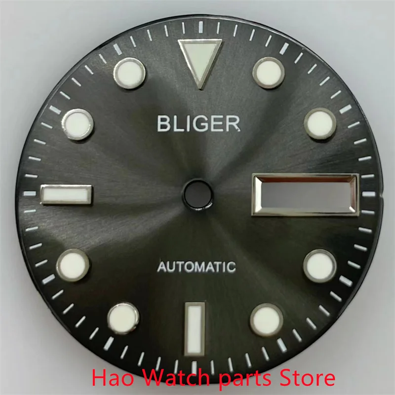 Bliger-Sterile Dial Fit NH36 Movimento, Amarelo Azul Branco Preto, verde luminoso, 29mm