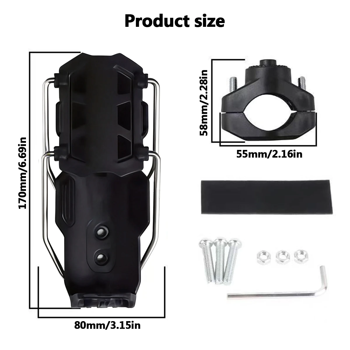 

Universal Adjustable Motorcycle Water Bottle Holder - Handlebar Mount Drink Cup Cage for Bike Scooter ATV