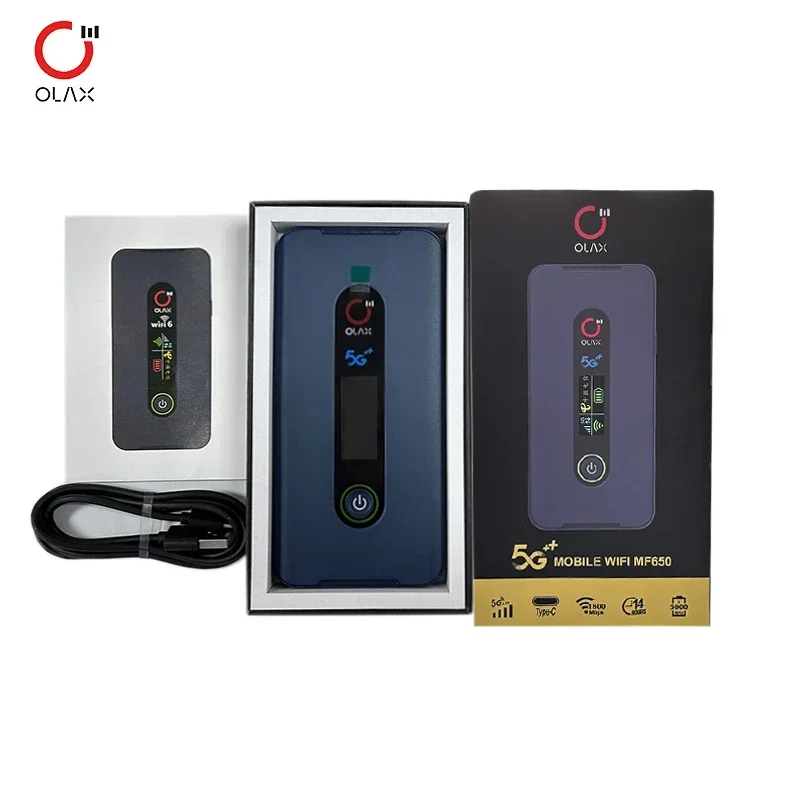 2025 Olax MF650 جهاز توجيه لاسلكي محمول 8000Mah بطارية 5g دونغل بطاقة Sim Wifi-6 5G موبايل واي فاي جيب صغير CPE