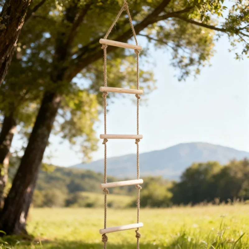 Houten kinderen klimtouw ladder kinderschommel binnen buiten spel speelgoed achtertuin speeltuin entertainmentspellen fitnessspellen