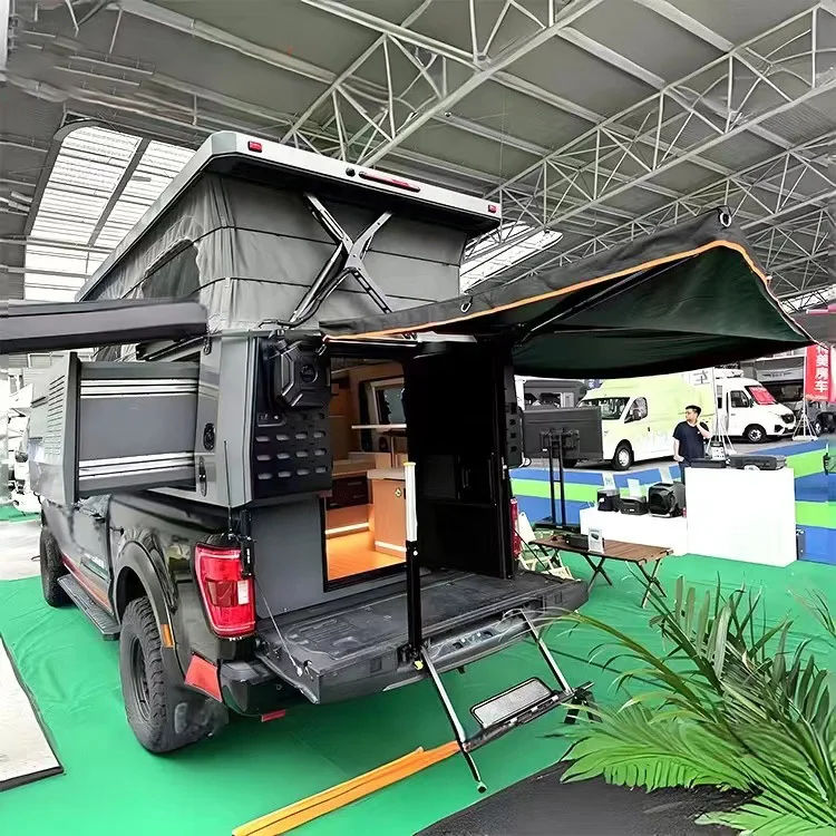 Diy Truck Top Camper Cabin on Wheels With Slide Outs Aluminum Alloy Truck Canopy