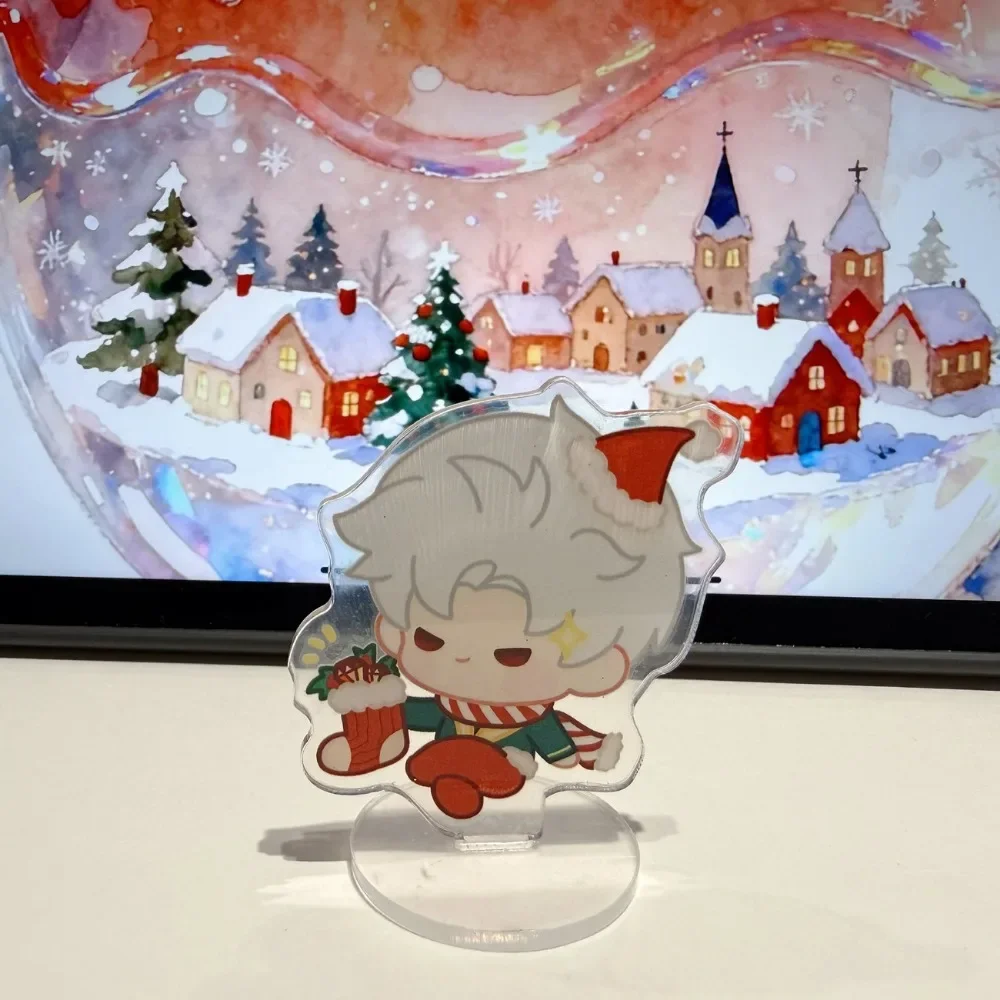 Game Love and Deepspace Christmas Themed Acrylic Plaque Sylus Rafayel Xavier Zayne Caleb Signboard Standee Decoration Keychain