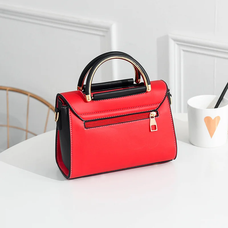 Fashionable women's crossbody bag, vintage new style, textured handbag, single shoulder, color-blocking, light luxury, small squ image 5