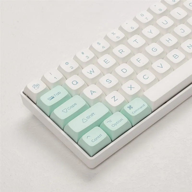 

Mint ice crystal keycaps pbt sublimation xda height fit 108 104 100 98 87 84 68 64 keys