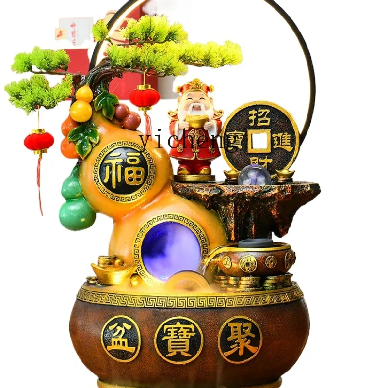 XL rotating water ornament living room circulation cornucopia fountain landscape decoration lucky feng shui wheel