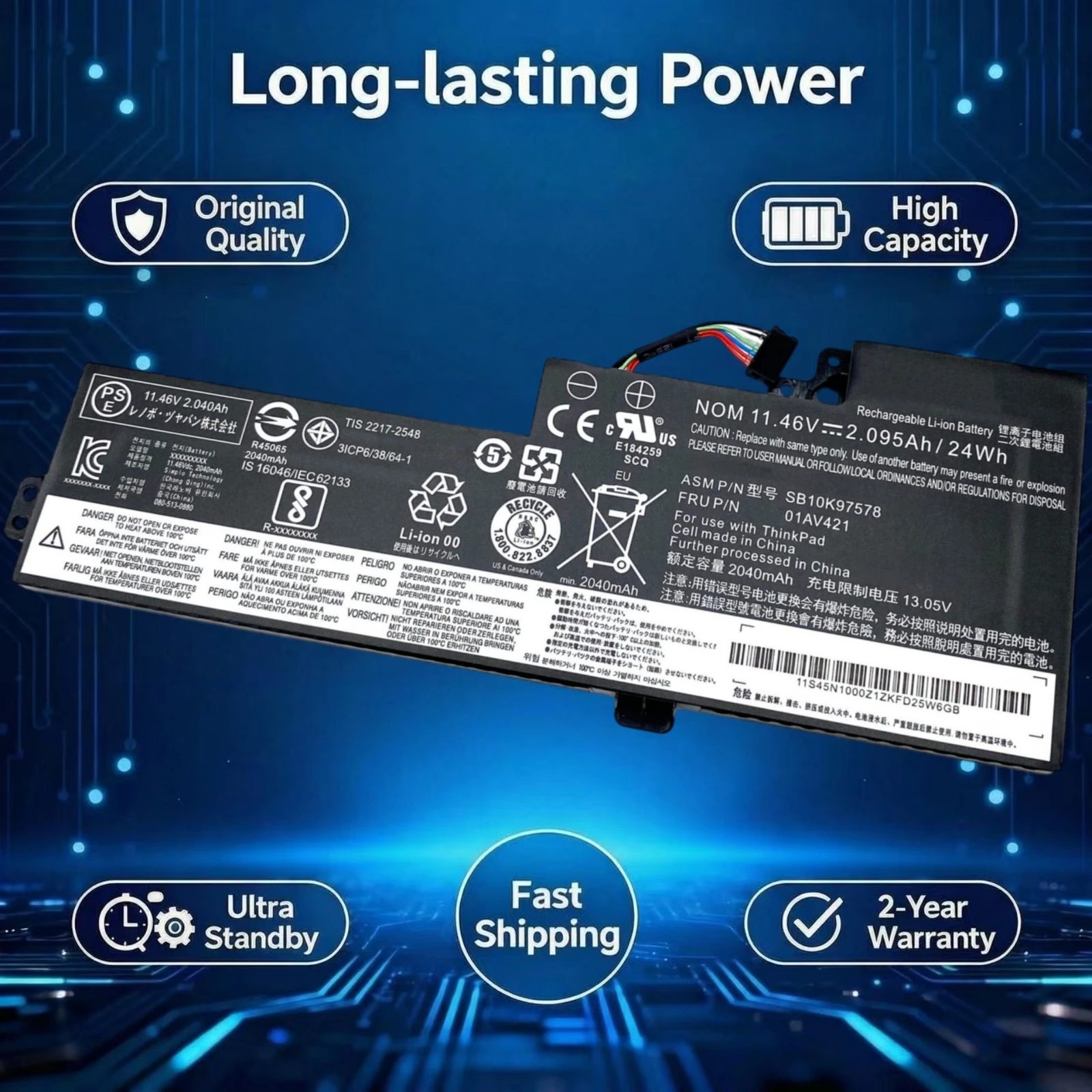 New Original 01AV421 01AV489 Laptop Battery For Lenovo ThinkPad T470 T480 A475 A285 Series 01AV419 01AV420 SB10K97576 SB10K97578