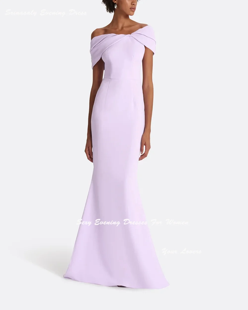 

Customized Crepe Off Shoulder Evening Dresses Mermaid Corset Prom Dress High Waist فساتين سهرة Fall Wedding Guest Gown