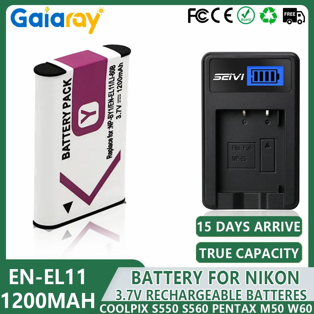 EN-EL11 EN EL11 Li-60b D-Li78 D Li78 NP-BY1 NP BY1 Battery Charger For Nikon Coolpix S550 S560 Pentax M50 W60 W80 Olympus FE-370