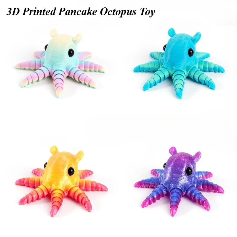 Игрушка-осьминог с 3D-печатью-милый подвижный морской декор, настольная фигурка, забавная коллекционная фигурка для фанатов аниме и детей, 1 шт.