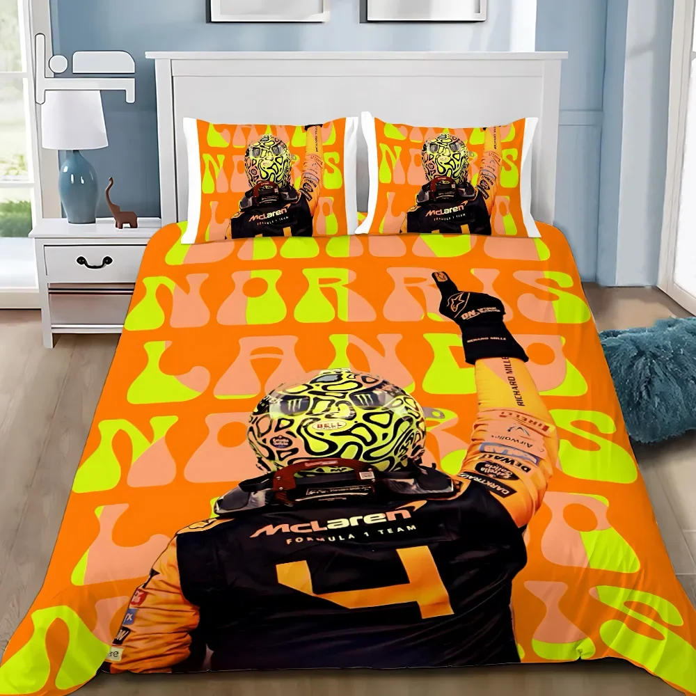 Duvet Cover Pillowcase Bedding Set F1 L-Lando N-Norris Adult Boy Girl Bedroom Decoration Children Gift Single Double Large Size